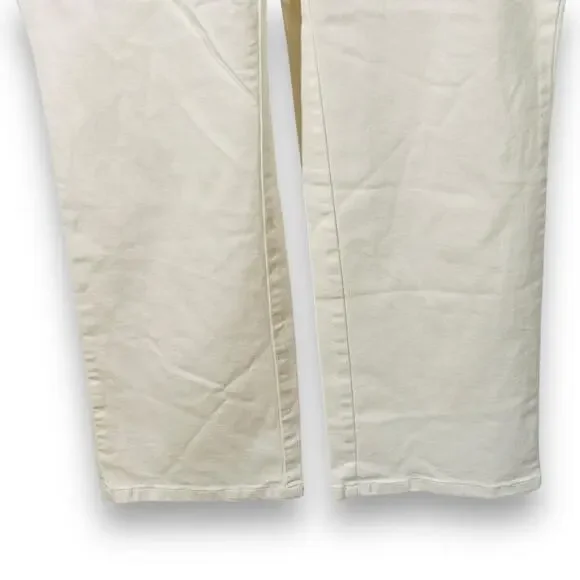 Kim Gravel Cream Straight Leg Pull On Stretch Pants 18 New - Picture 5 of 9